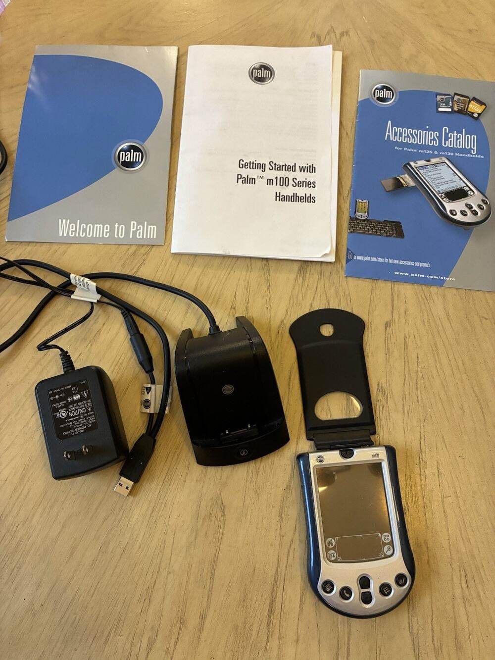 Palm m130 Blue Handheld PDA Pilot Pocket PC Digital Organizer Dock Bundle PARTS